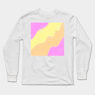 Yellow orange pink watercolor floral art design Long Sleeve T-Shirt